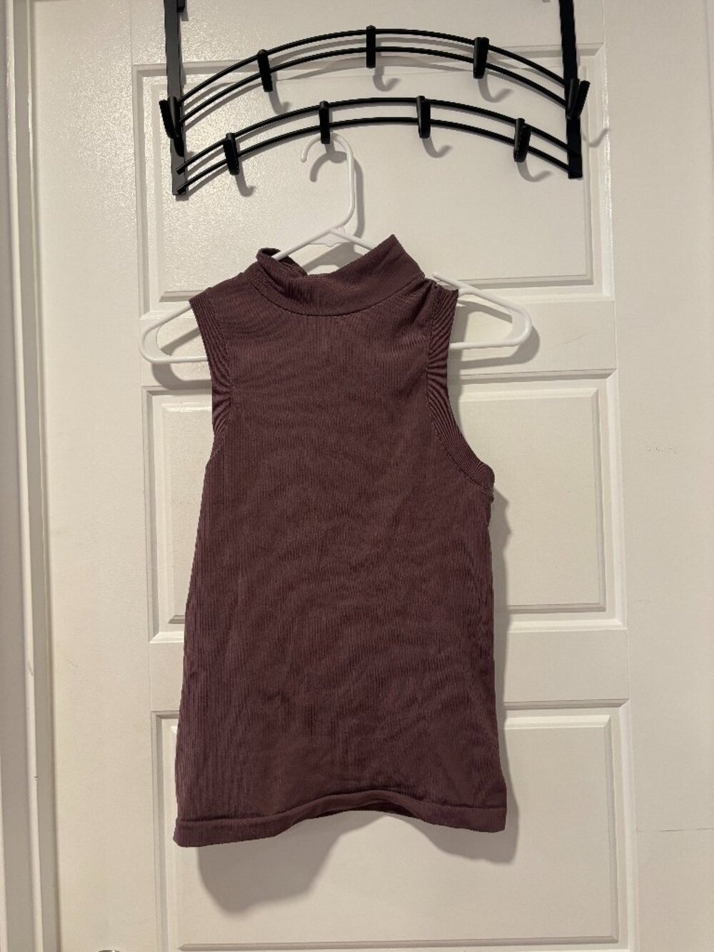 Athleta Purple Mauve High Neck Ribbed Tank